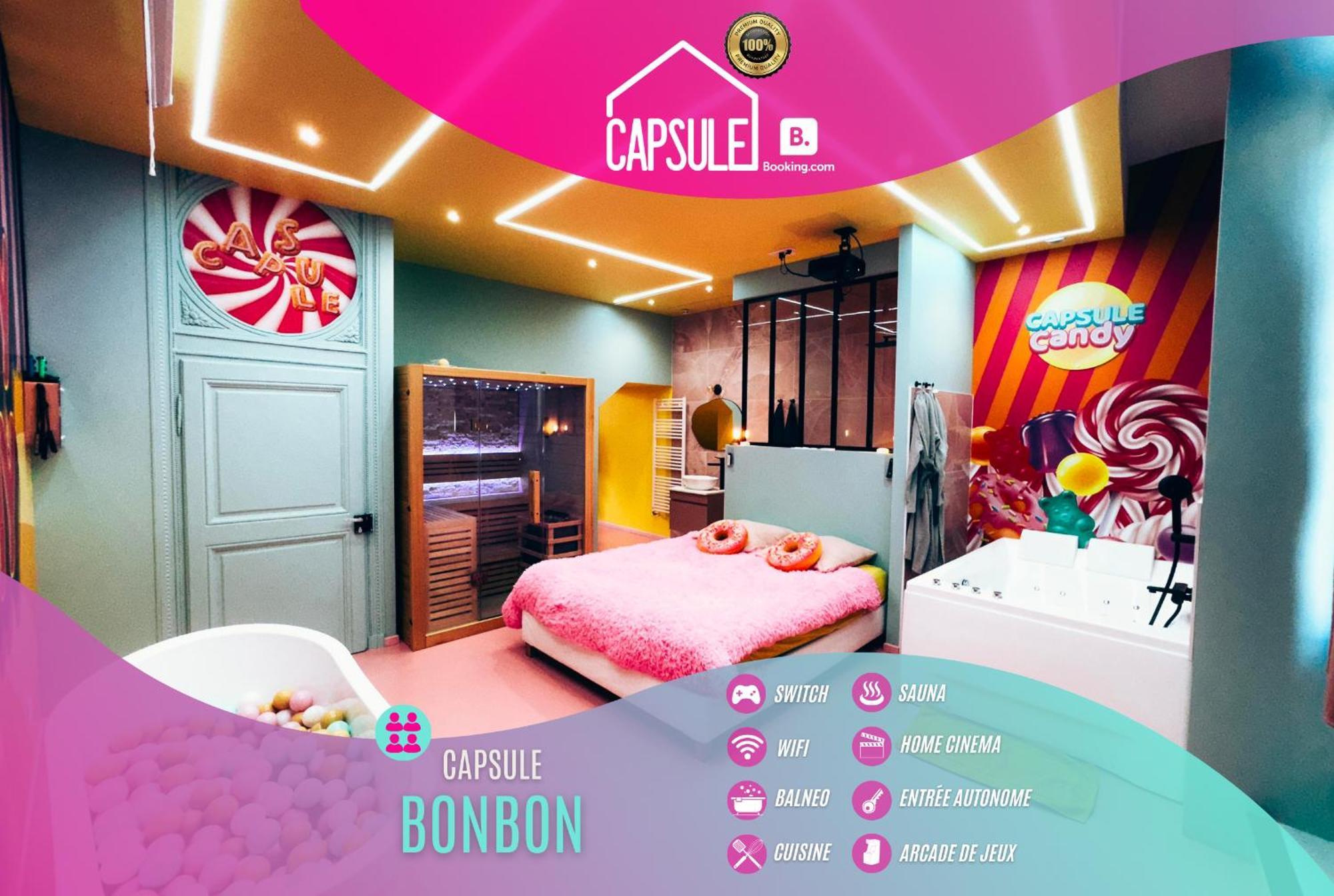 Capsule Bonbon - Balneo - Sauna - Billard - Nintendo Switch Douai Bagian luar foto